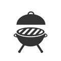 Silhouette grill icon - vector